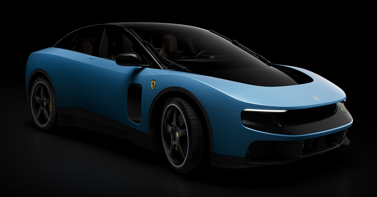 Ferrari Luce revealed 2026 — Azzurro la Plata exterior design