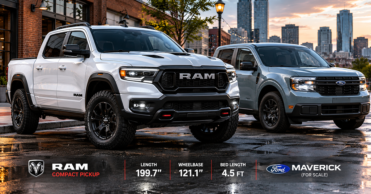 Ram Rampage compact pickup US 2028 Ford Maverick rival